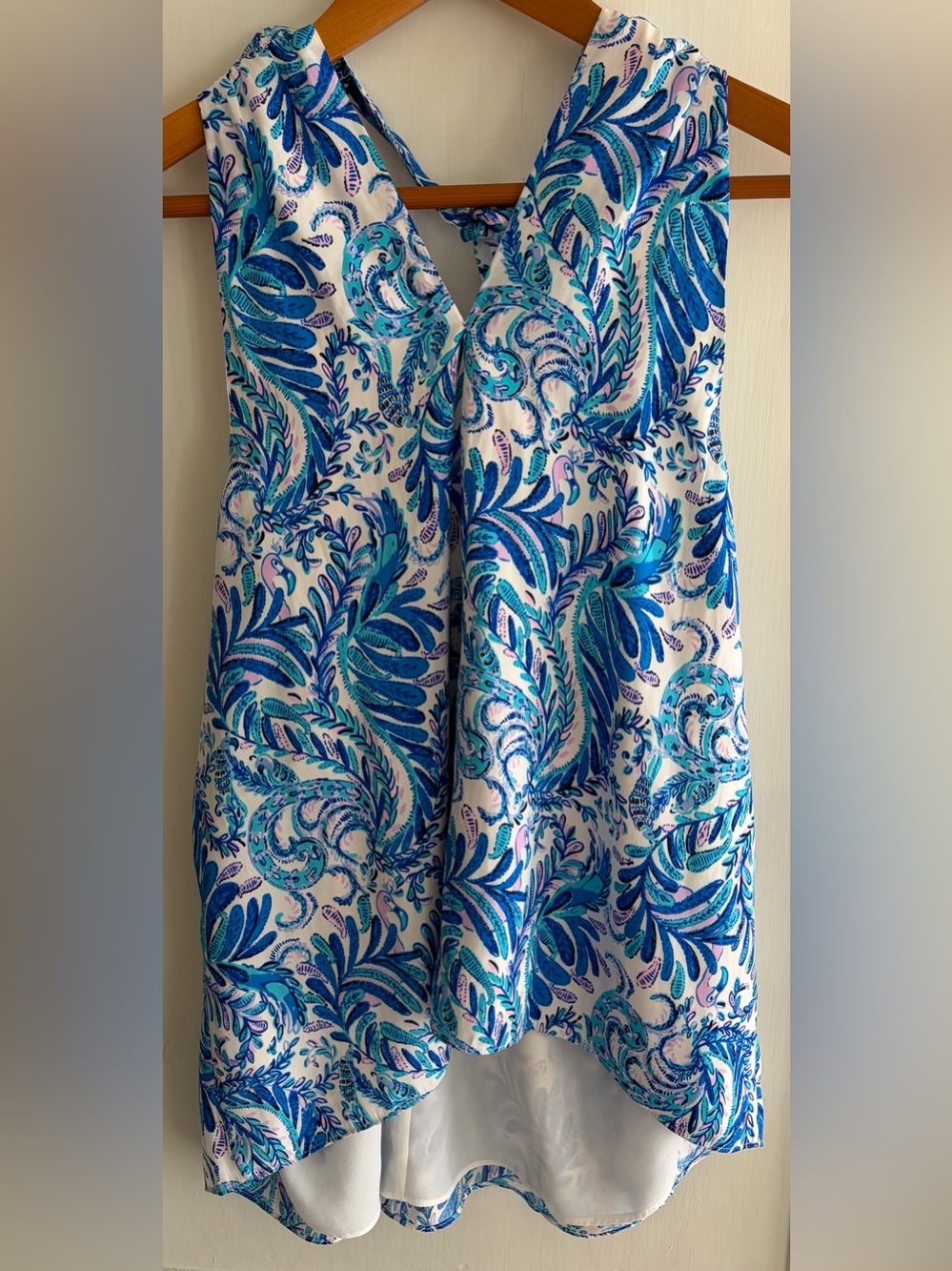 Lilly Pulitzer Baha Blue Leaf-Print Top